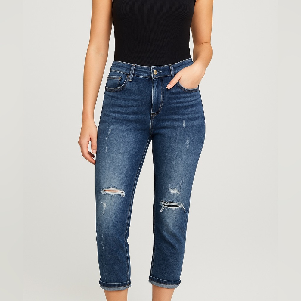 Judy Blue Jeans Relaxed Fit Distressed Bleach Splatter Size 13/31 Style JB8273MD